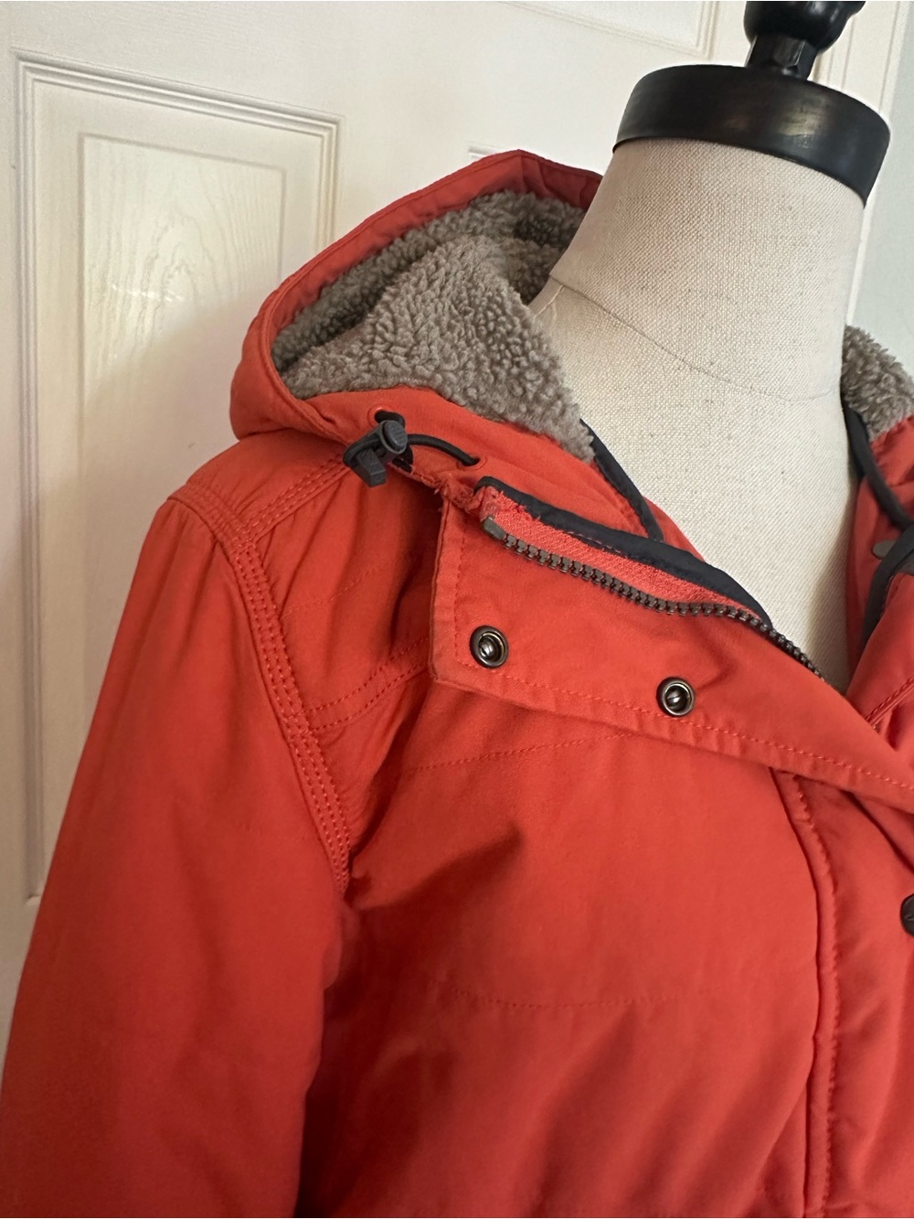 Carhartt Orange Hooded Relaxed Fit Rain Defender Utility Jacket Sherpa Lining - Picture 3 of 7
